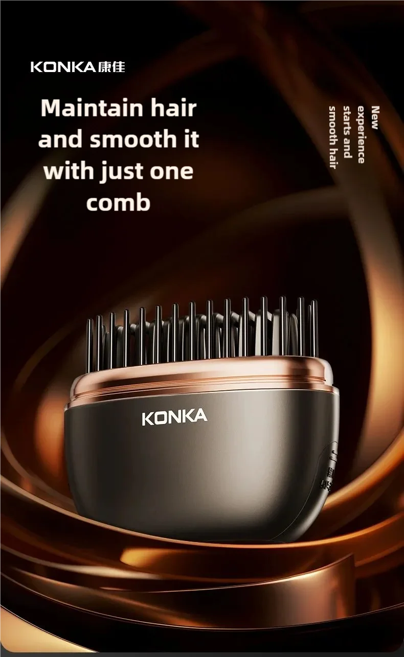 Portable Electric Hot Comb Anti-Scalding Styling Tool Mini Negative Ions Hot Comb Hair Styling Tool Hair Comb For Travel Use