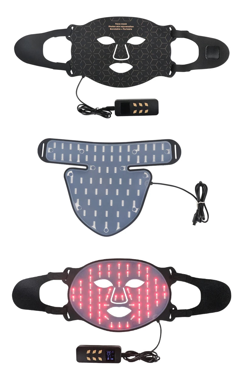 Portable Led Face Mask 4 Colors Red Light Therapy Face Mask 850NM Near Infrared Red Light Photon Therapy Skin Care Face Mask