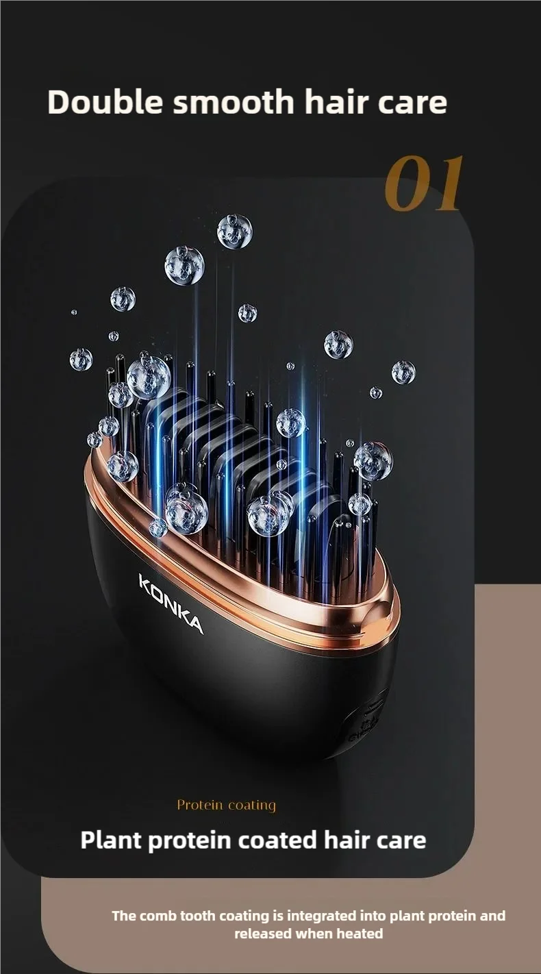 Portable Electric Hot Comb Anti-Scalding Styling Tool Mini Negative Ions Hot Comb Hair Styling Tool Hair Comb For Travel Use