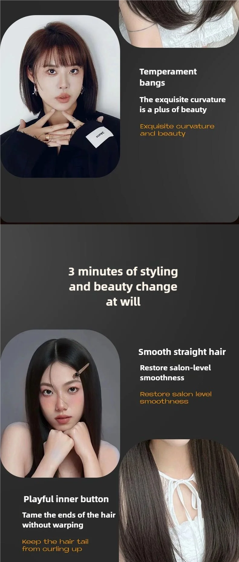 Portable Electric Hot Comb Anti-Scalding Styling Tool Mini Negative Ions Hot Comb Hair Styling Tool Hair Comb For Travel Use