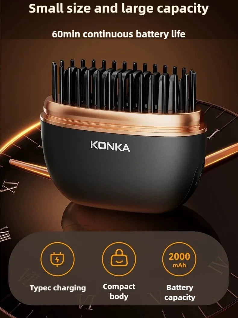 Portable Electric Hot Comb Anti-Scalding Styling Tool Mini Negative Ions Hot Comb Hair Styling Tool Hair Comb For Travel Use