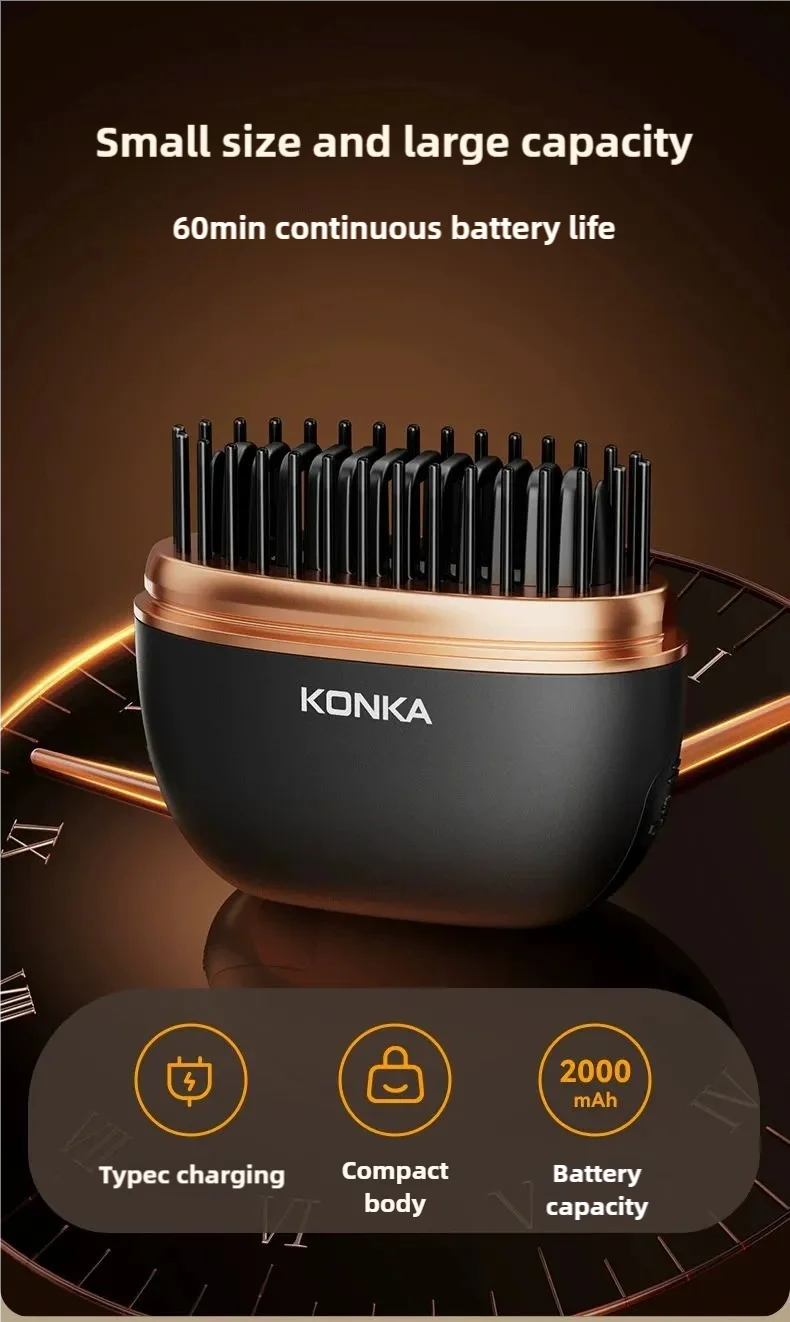 Portable Electric Hot Comb Anti-Scalding Styling Tool Mini Negative Ions Hot Comb Hair Styling Tool Hair Comb For Travel Use