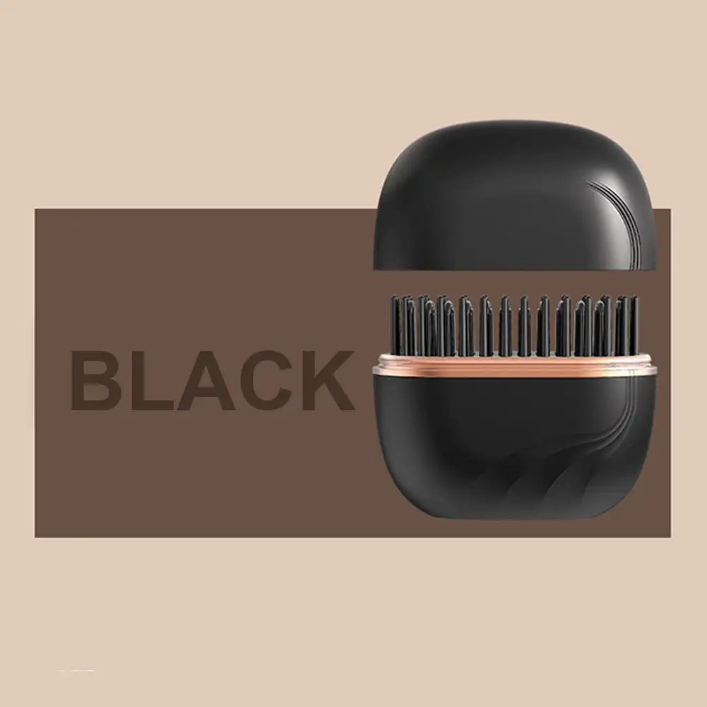 Cordless Hair Straightening Comb — Portable Heated Styling Brush