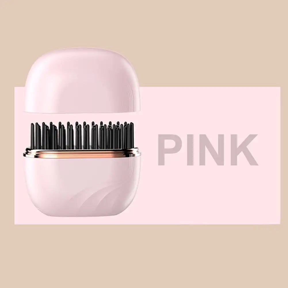 Cordless Hair Straightening Comb — Portable Heated Styling Brush
